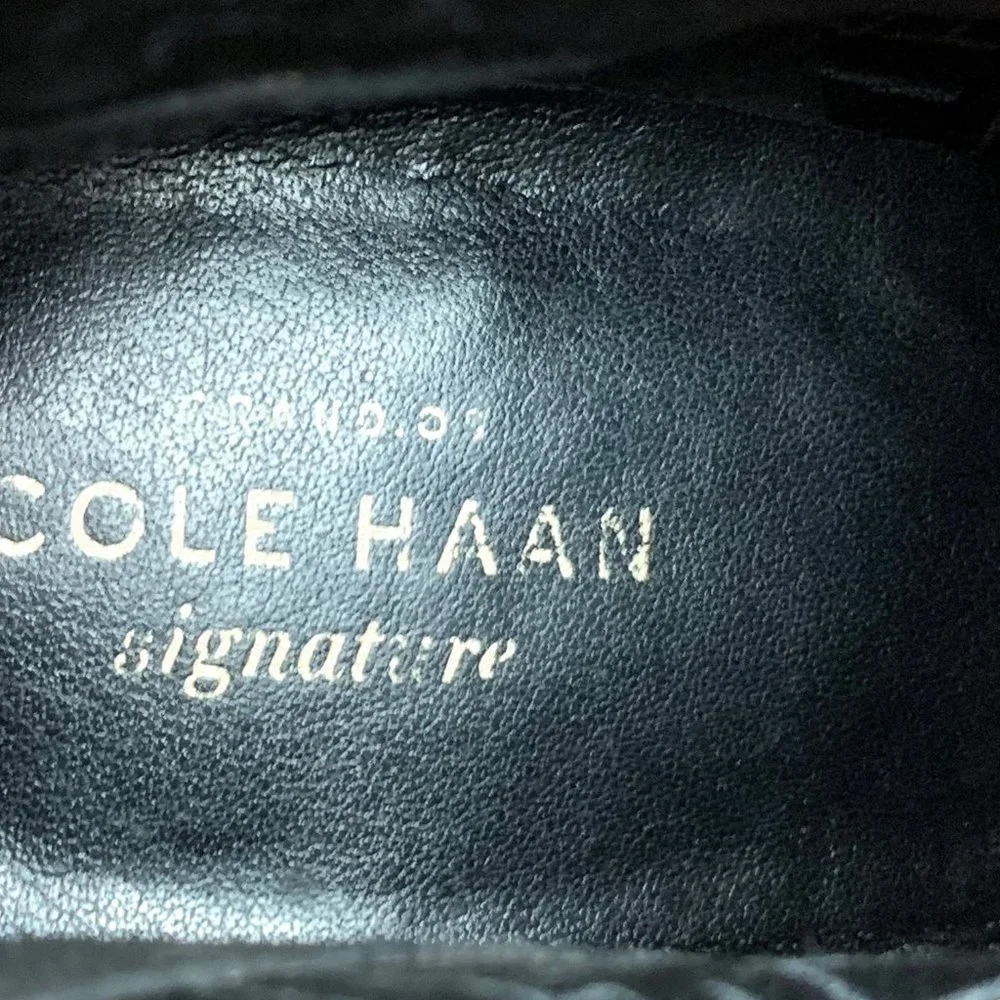Cole‎ Haan Grand.Os Claremont Black and Smooth Embossed Leather Booties